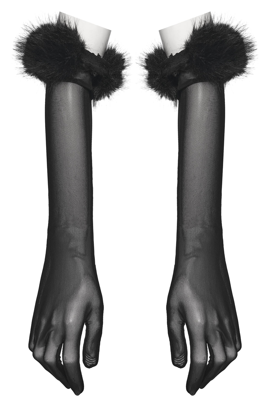 Punk Rave Fluffy Goth Claw Gloves