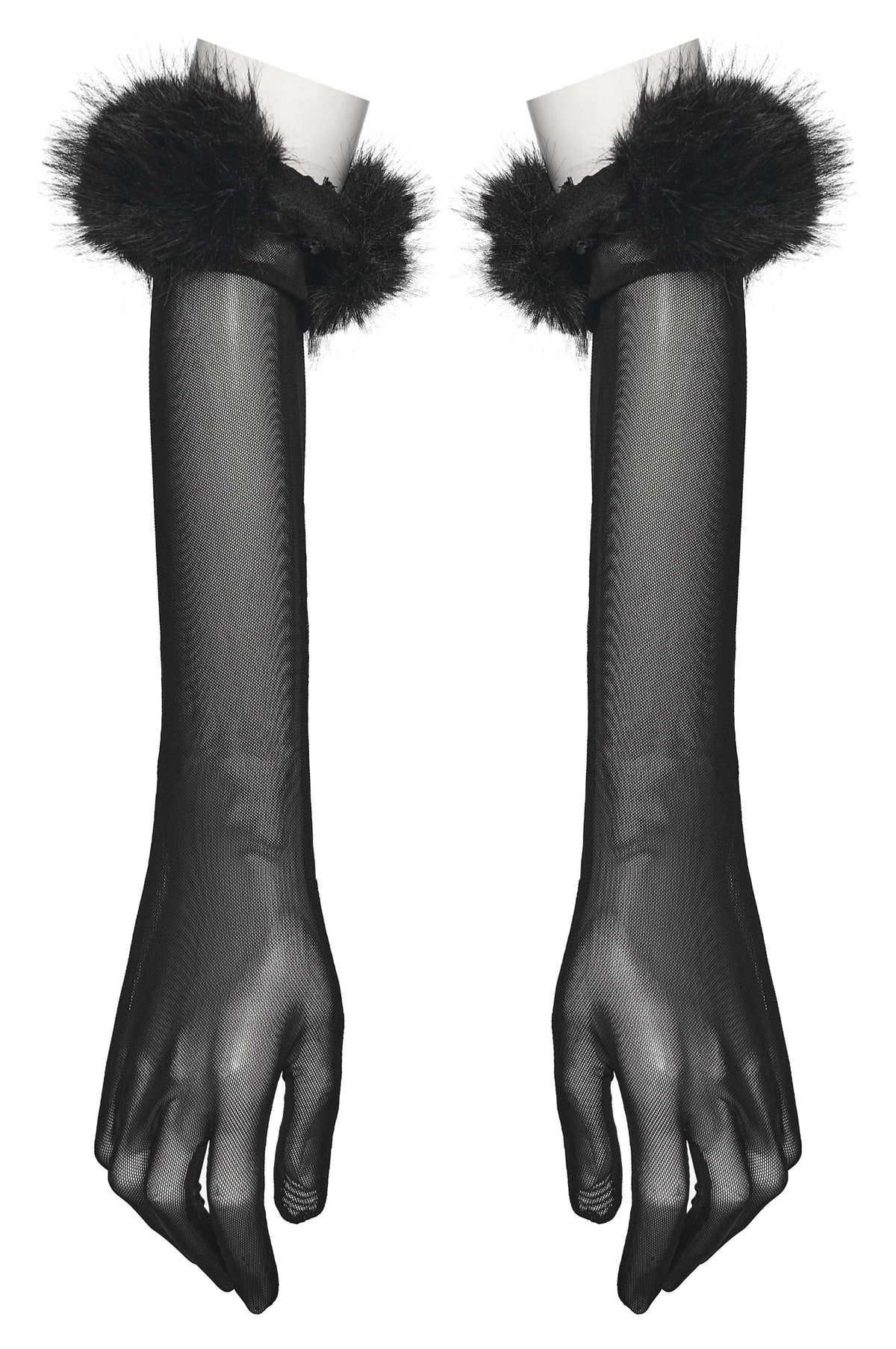Punk Rave Fluffy Goth Claw Gloves