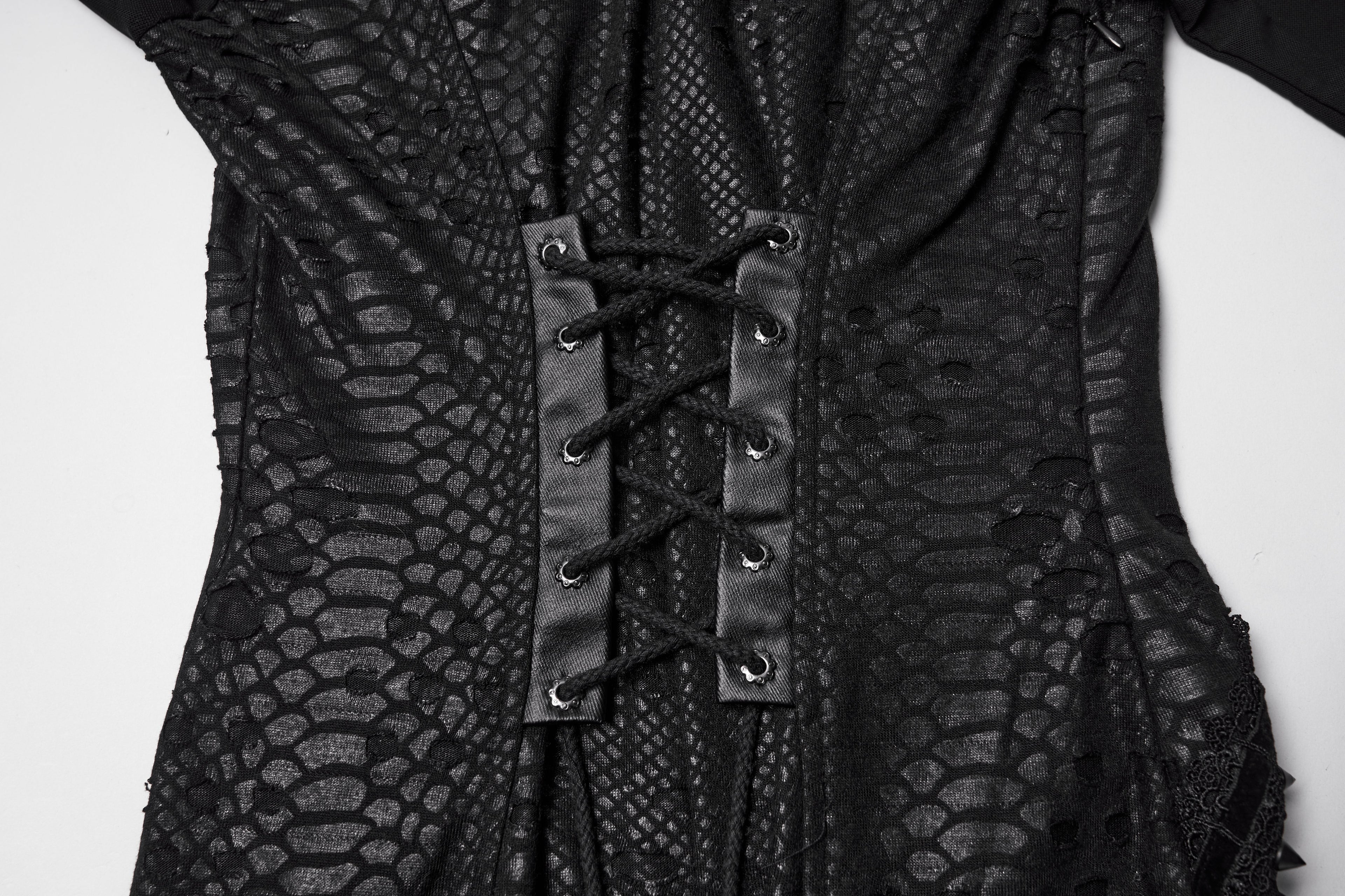 Punk Rave Seraphine Spinal Lace Panel Maxi Dress In Black