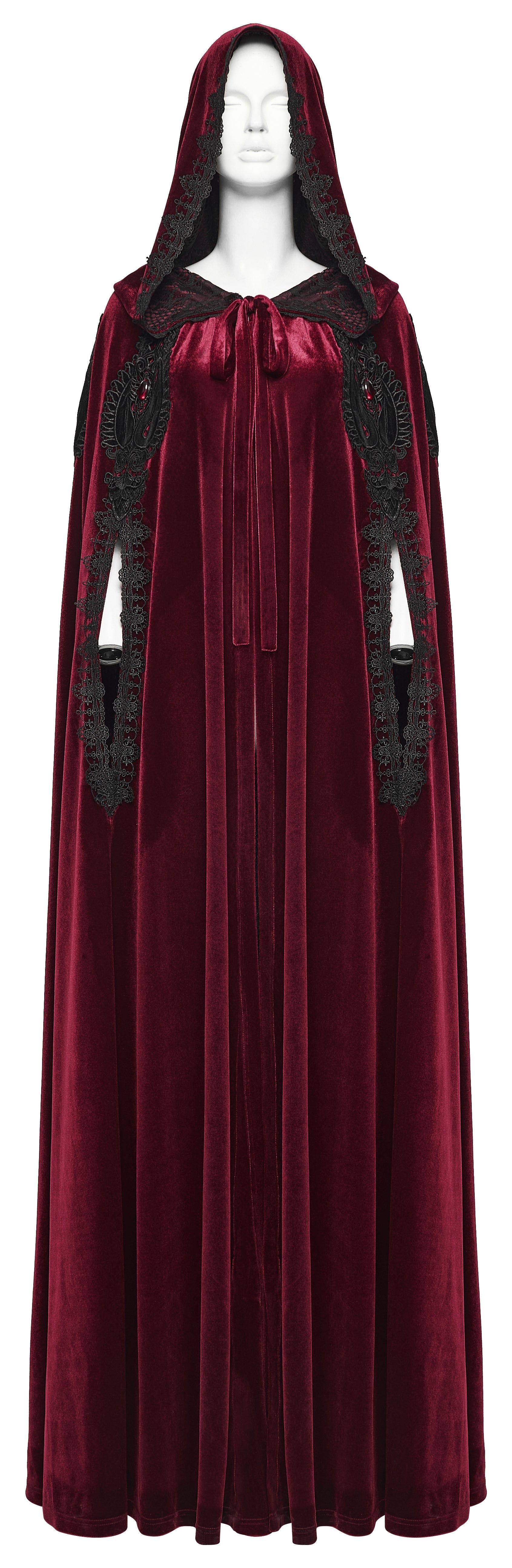 Punk Rave Seraphiel Gothic Velvet Cloak – Blood Red