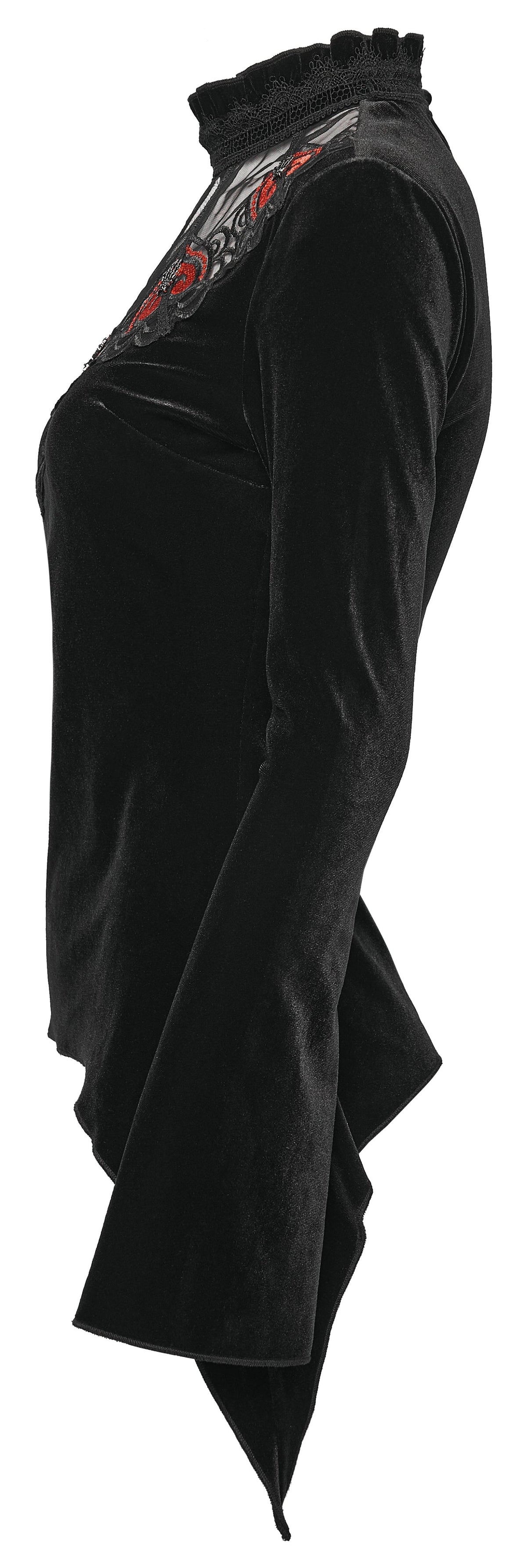 Punk Rave Belladonna Demon’s Hand Velvet T-Shirt in Red
