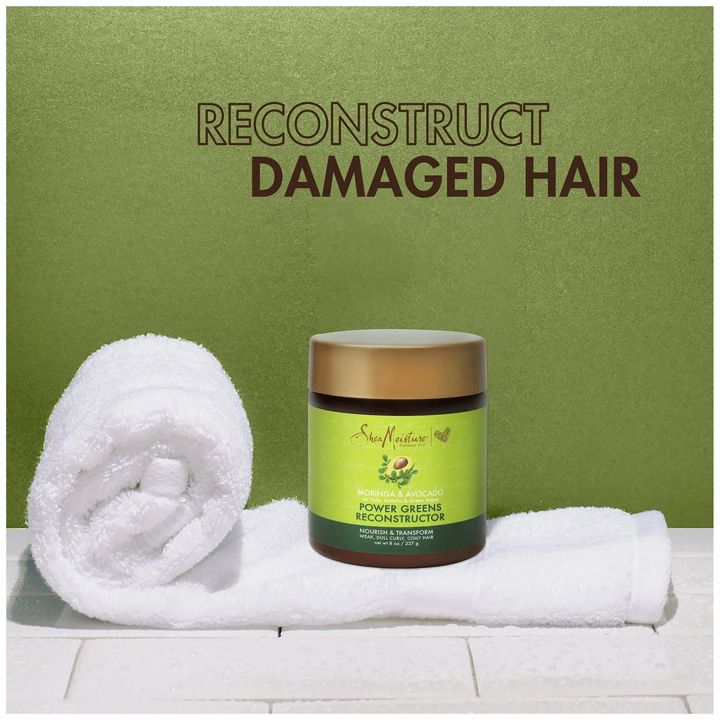 Shea Moisture Moringa & Avocado Power Greens Reconstructor 8 oz / 237 ml - For Weak, Brittle & Dry Hair