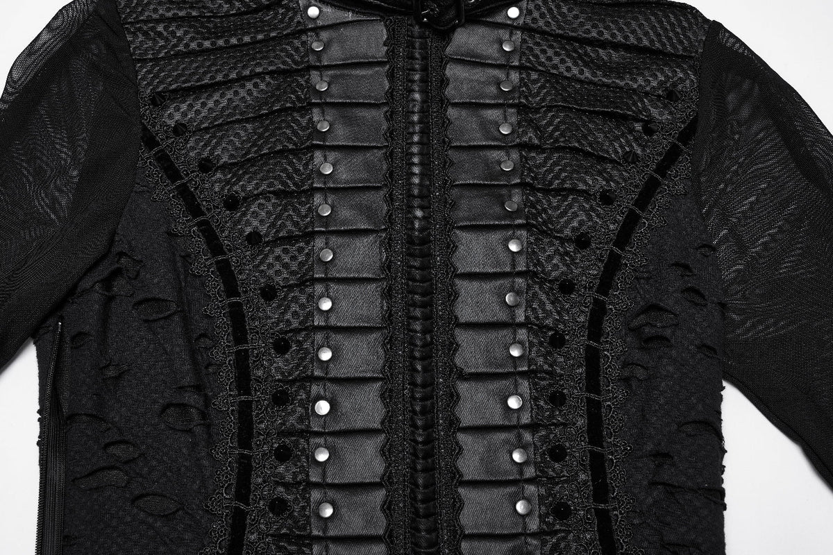 Punk Rave Seraphine Spinal Lace Panel Maxi Dress in Black