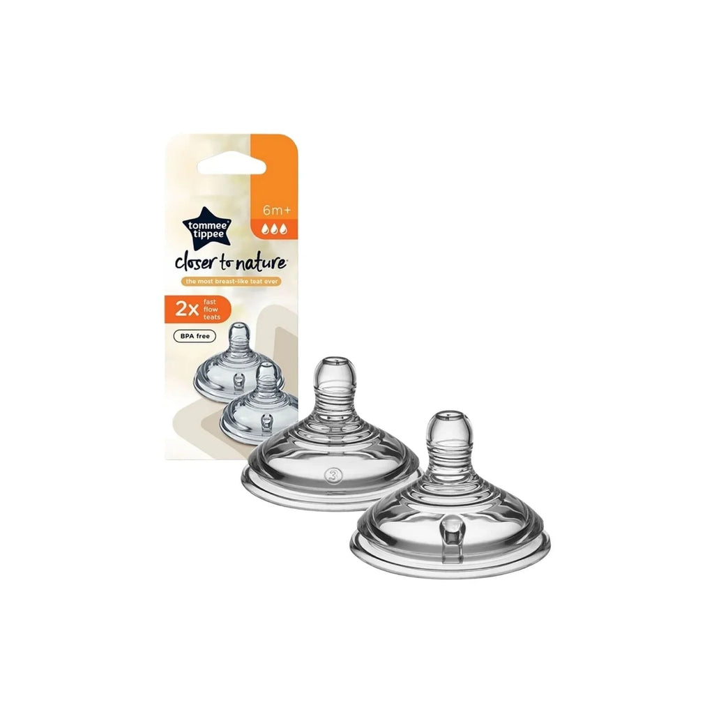 Tommee Tippee Closer to Nature Teat Fast Flow 6+ months Pack of 2