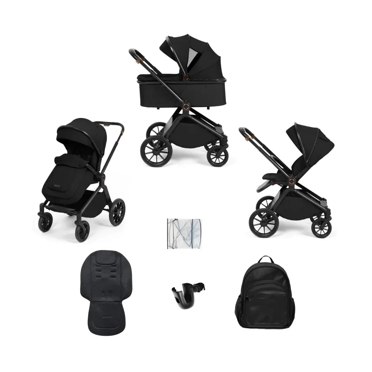 Ickle Bubba Altima Pram 9 pcs - Black