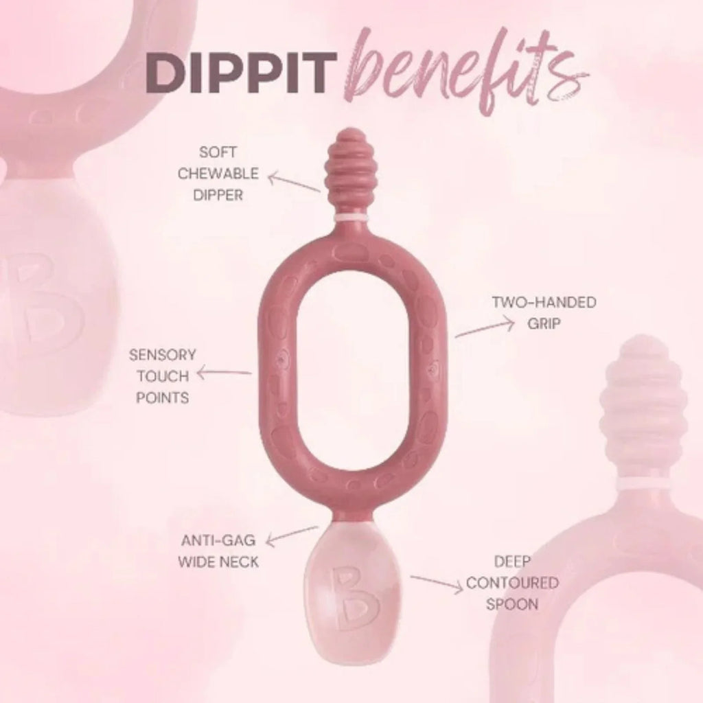 Bibado Dippit Baby Weaning Spoons 6+ months Pack of 2 - Fawn