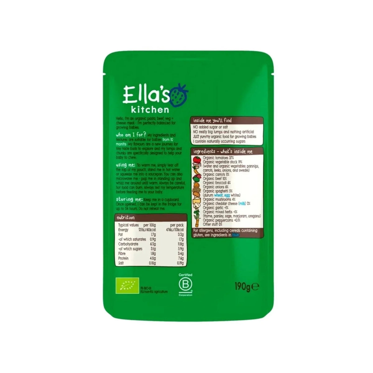 Ella's Kitchen Spaghetti Bolognese with Cheese 10+ months 190g