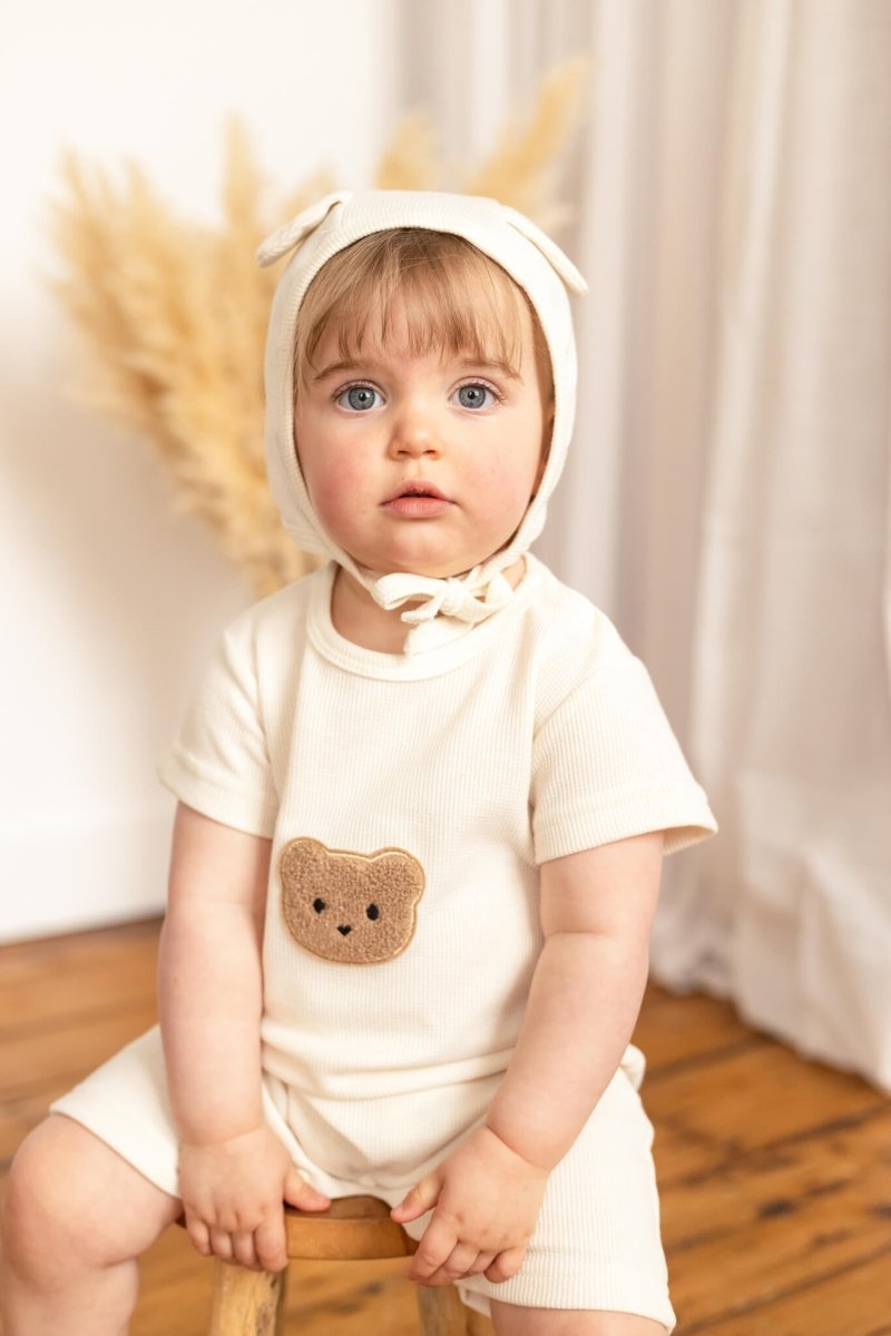 Cool Summer Bear & Bonnet Hat Set