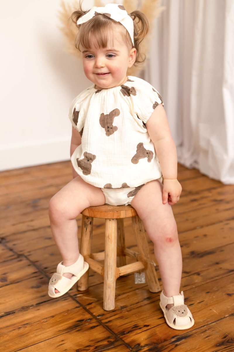 Bear 3 Piece Summer Set (T-Shirt, Shorts & Headband)