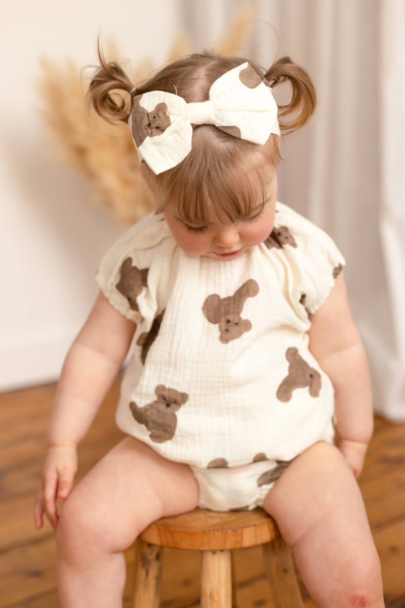 Bear 3 Piece Summer Set (T-Shirt, Shorts & Headband)