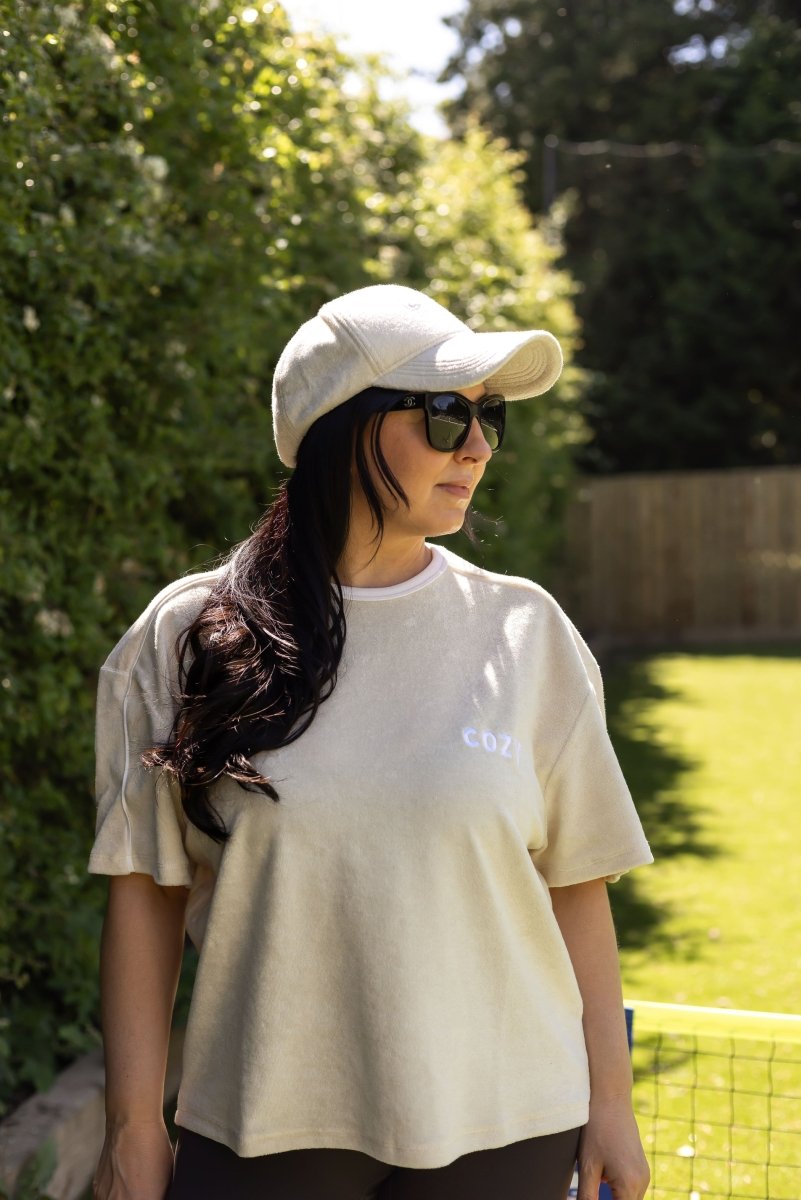 Adult COZY Terry Towel Tee - Sand