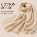 Warm Cream Cotton Scarf – Soft, Comfortable Everyday Essential
