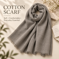 Taupe Grey Cotton Scarf – Soft, Comfortable Everyday Essential