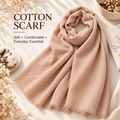 Peach Nude Cotton Scarf – Soft, Comfortable Everyday Essential