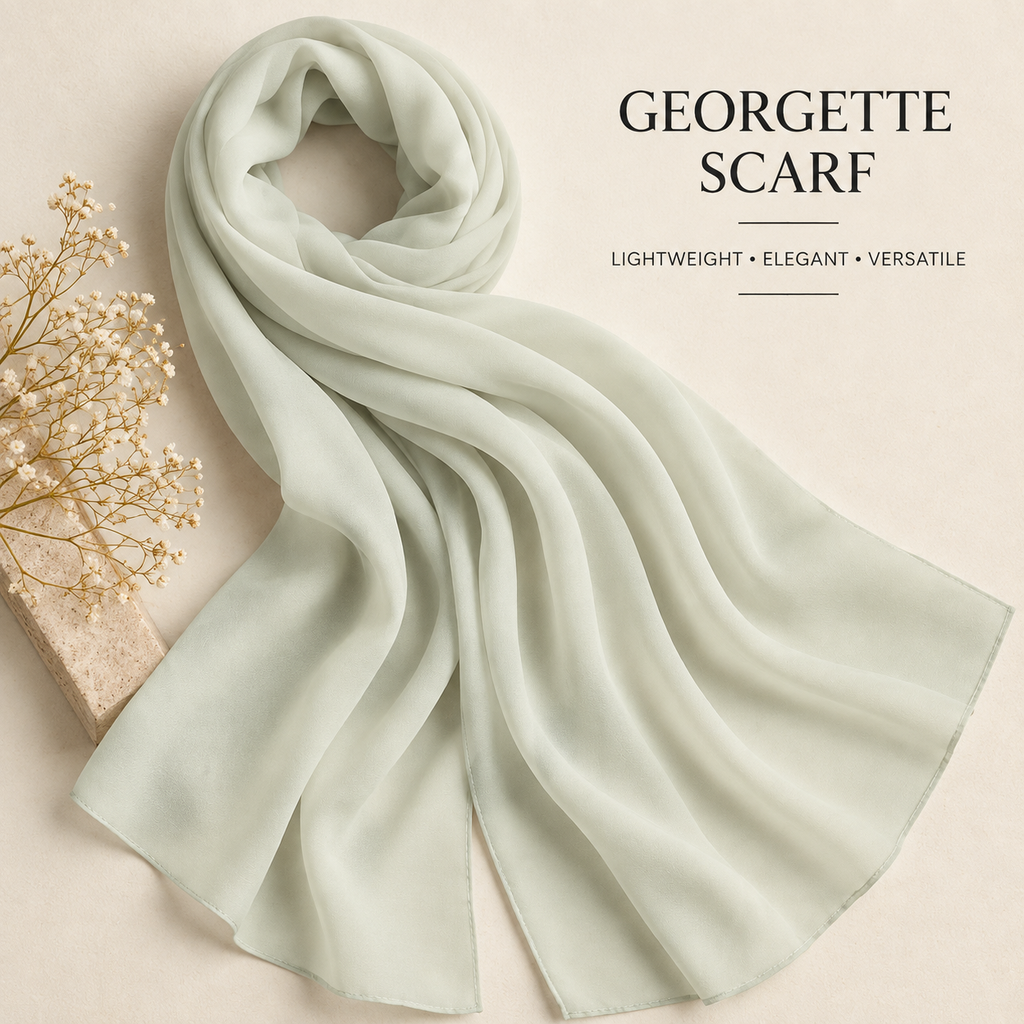 Premium Georgette Scarf Soft Hijab Lightweight Elegant Shawl Wrap Plain
