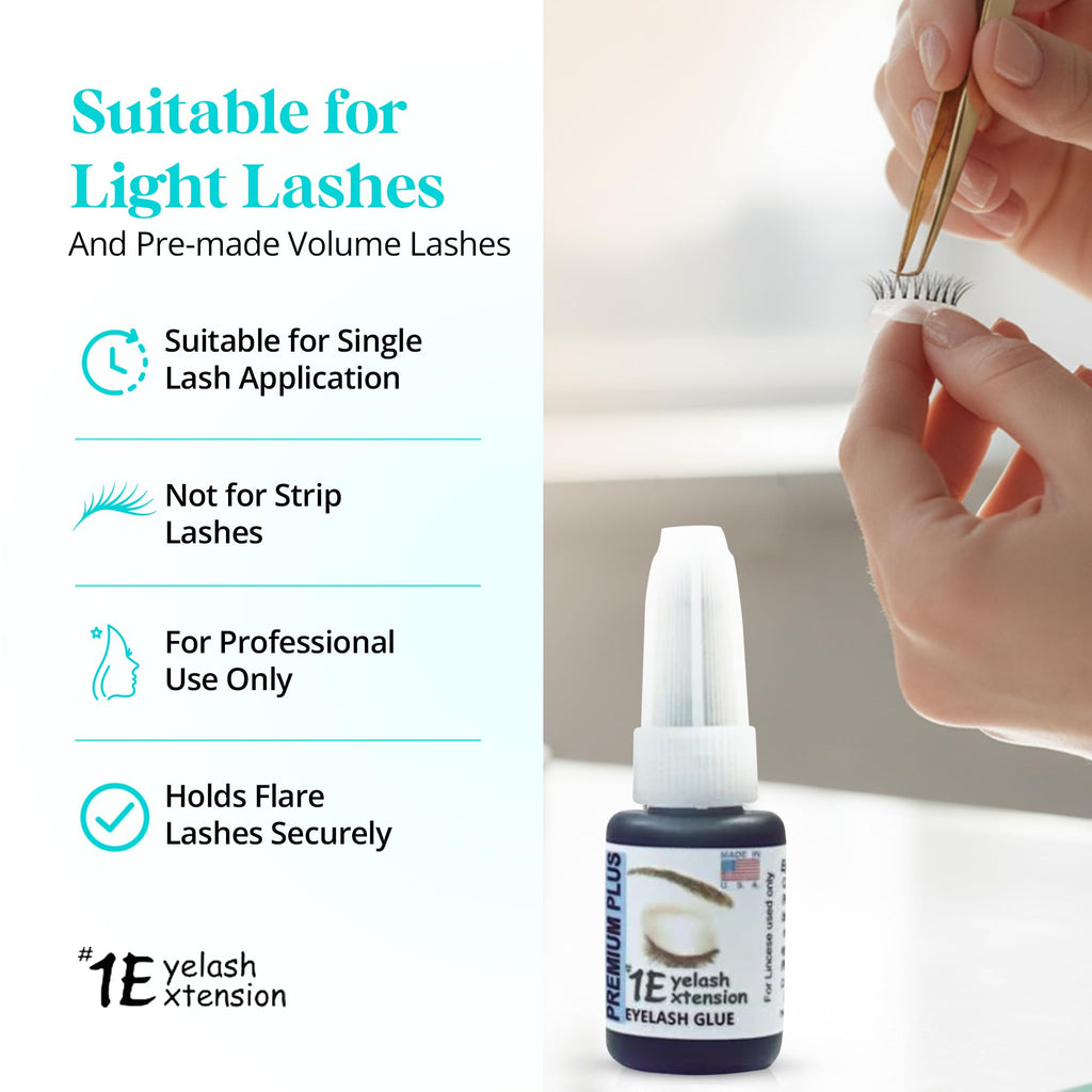 #1 Eyelash Extension Premium Plus Glue (5ml) — Odorless, Quick-Dry, For Licensed Pros