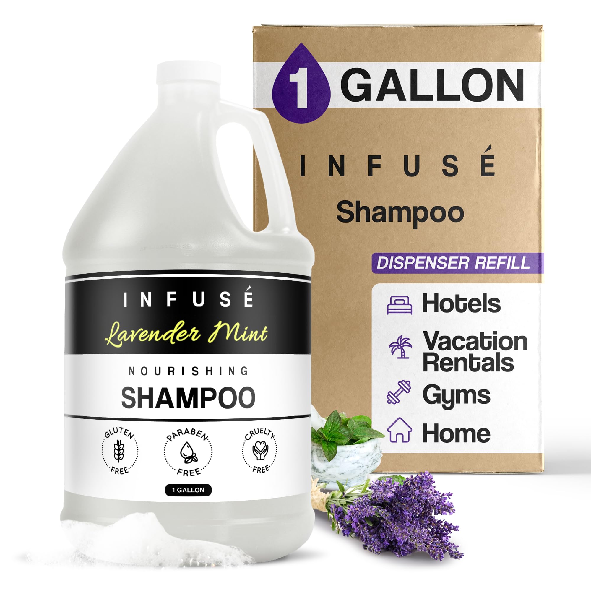 1-Shoppe All-in-Kit Infuse Lavender Mint Hotel | 1 Gallon Refill for Dispensers