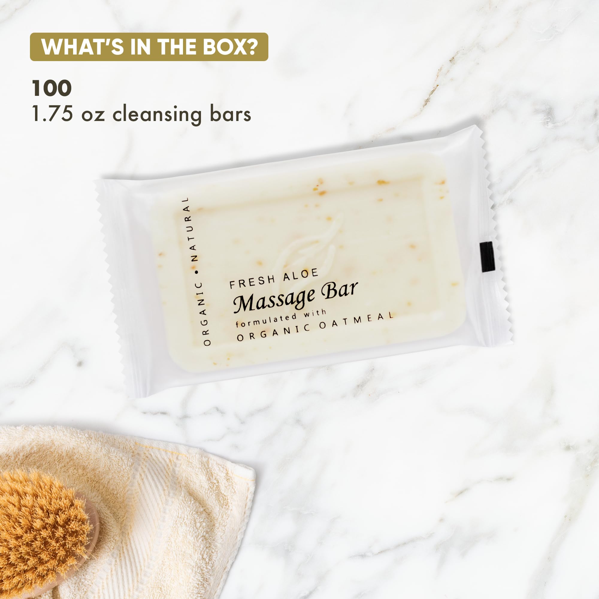 1-Shoppe Travel Size Hotel Bar Soap – 100 Count Massage Bars, Oatmeal & Aloe