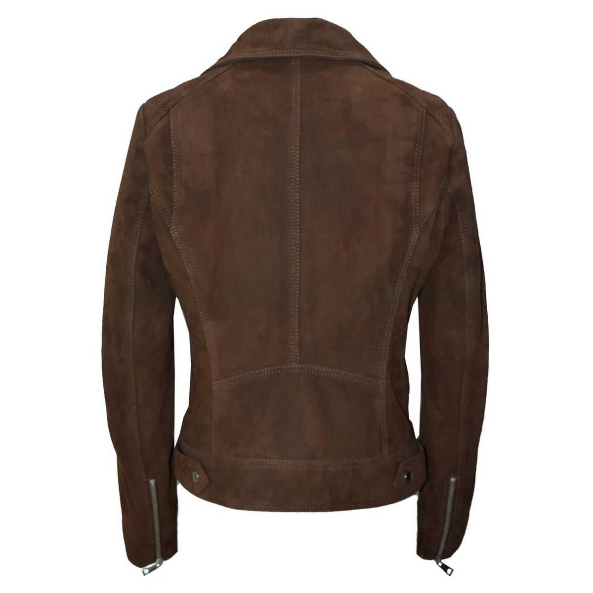 Women's Brown Suede Moto Jacket