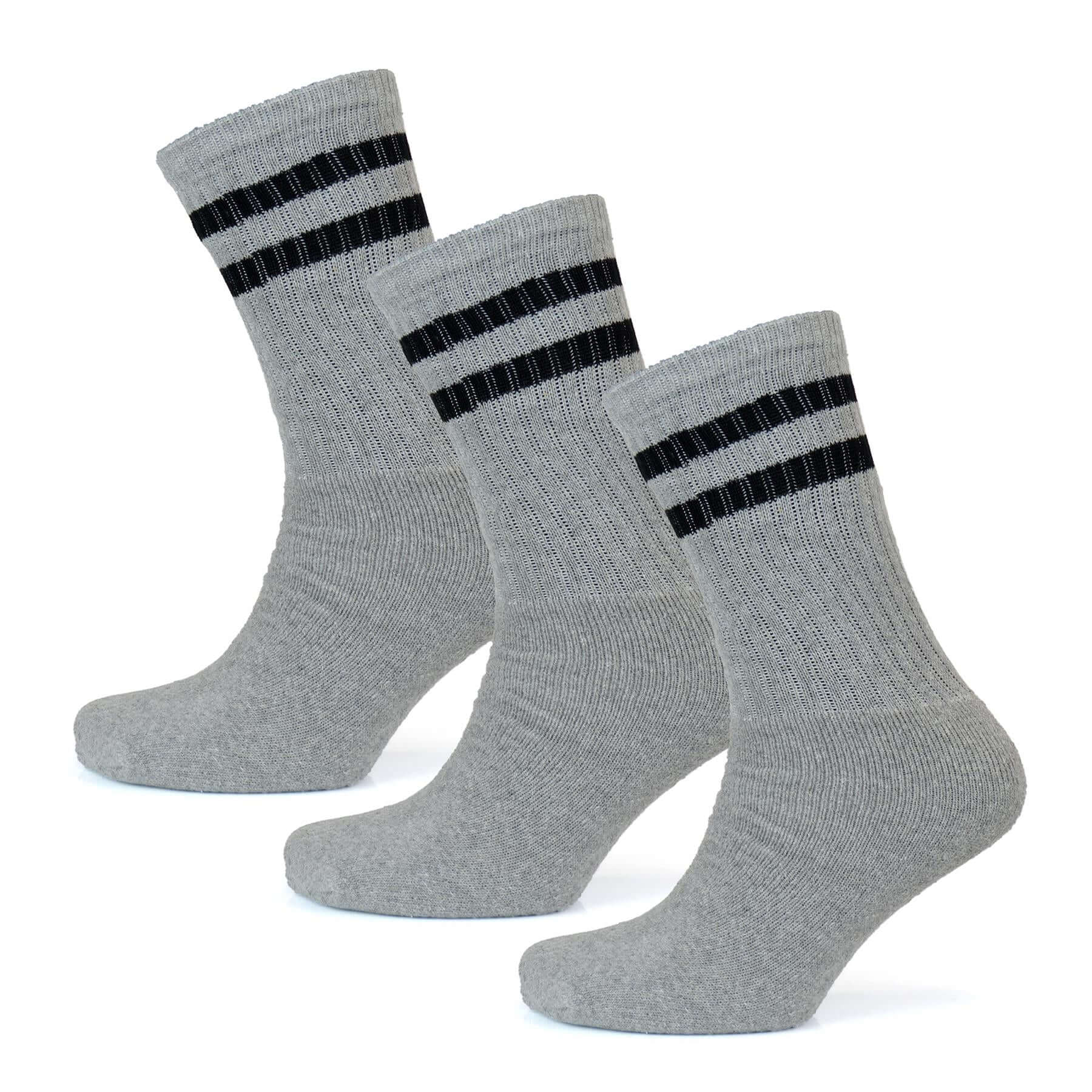 Sock Stack Mens Cotton Rich Striped Sport Socks UK 6-11 Moisture Wicking Reinforced