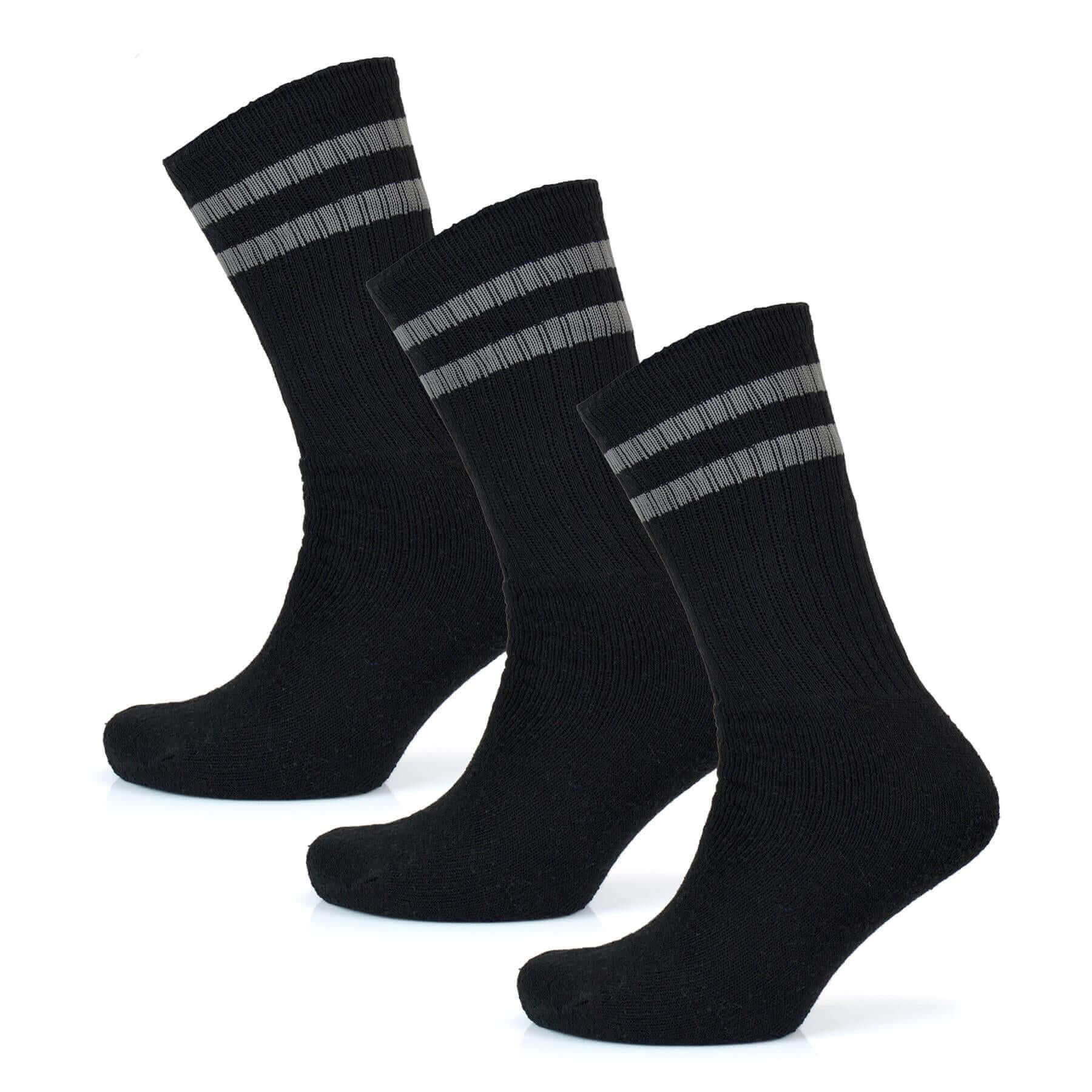 Sock Stack Mens Cotton Rich Striped Sport Socks UK 6-11 Moisture Wicking Reinforced