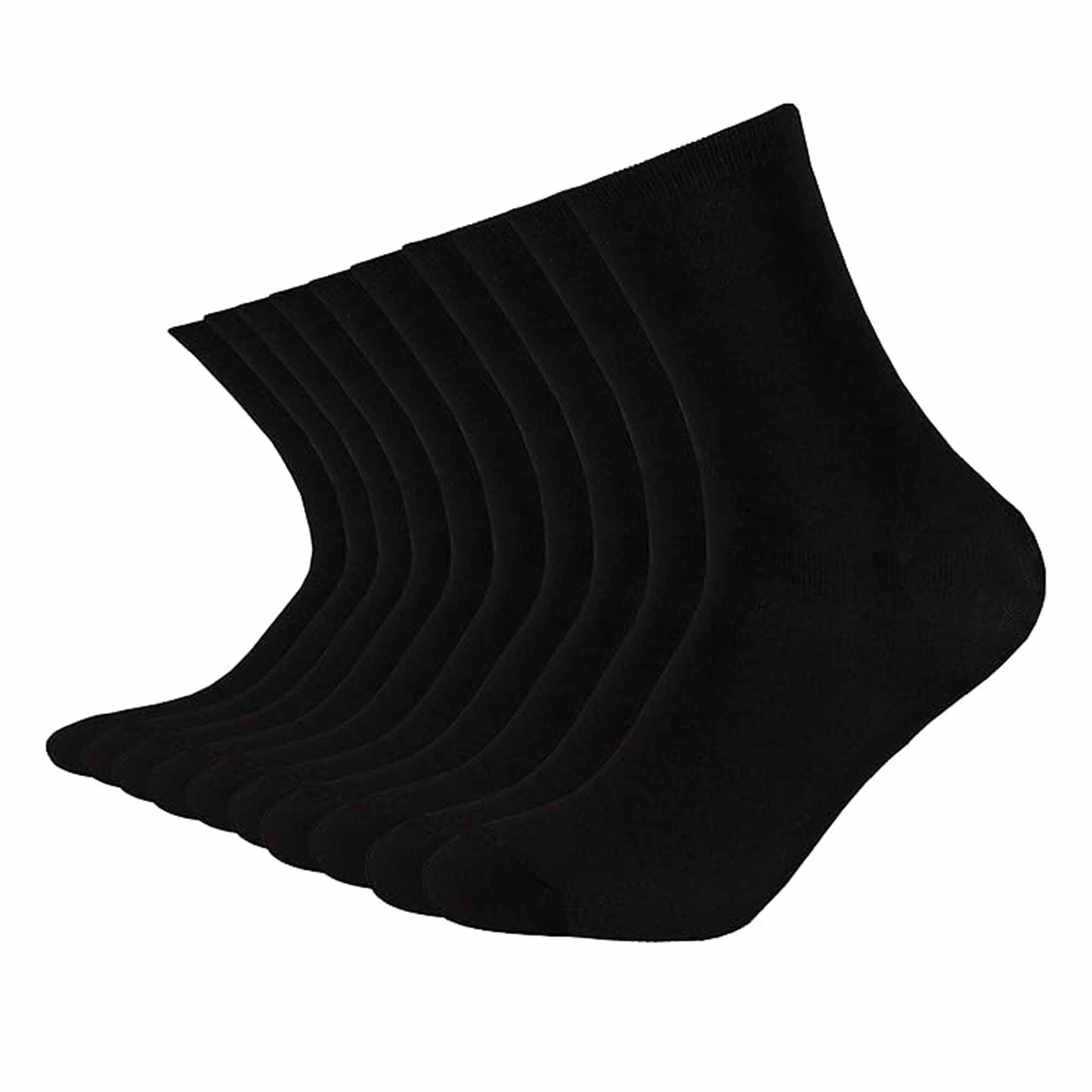 Sock Stack Women's Ankle Socks Black 10 Pairs Modal Cotton Breathable Moisture Wicking