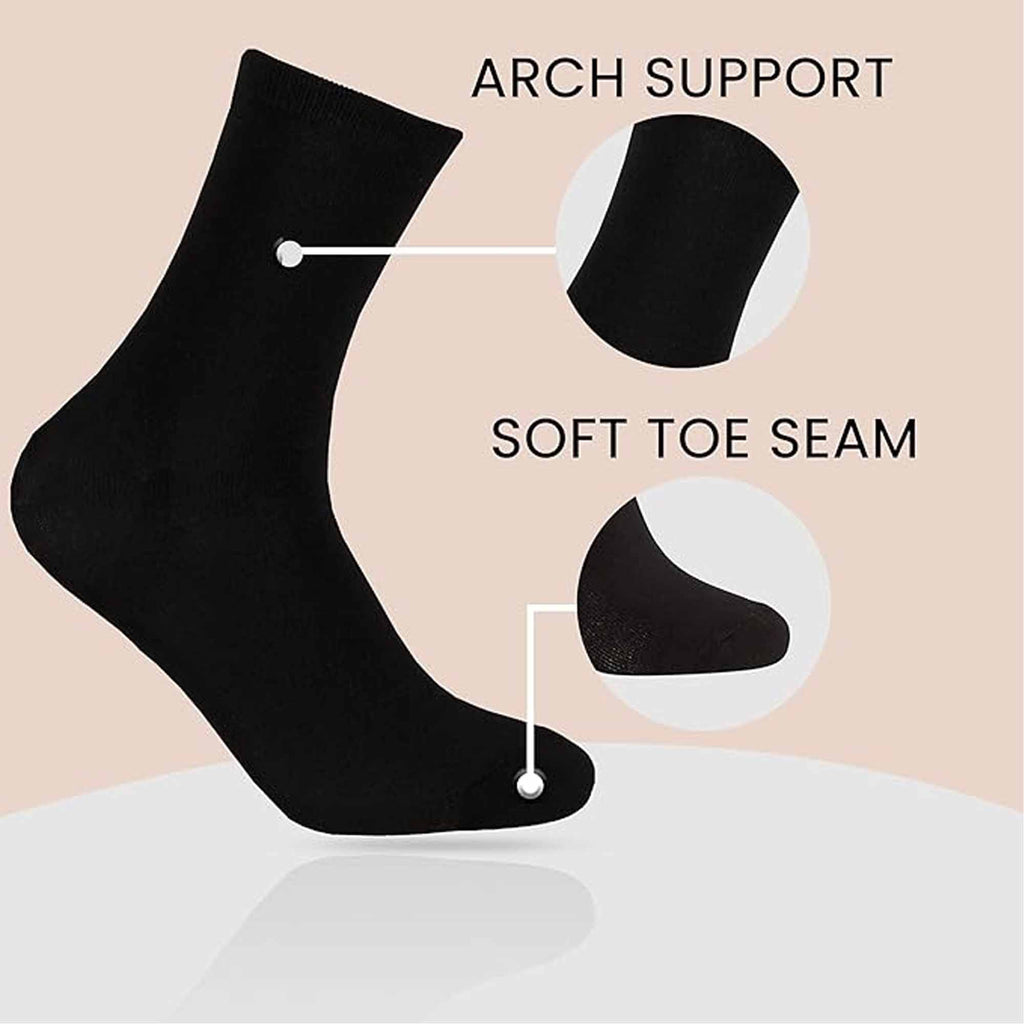 Sock Stack Women's Ankle Socks Black 10 Pairs Modal Cotton Breathable Moisture Wicking