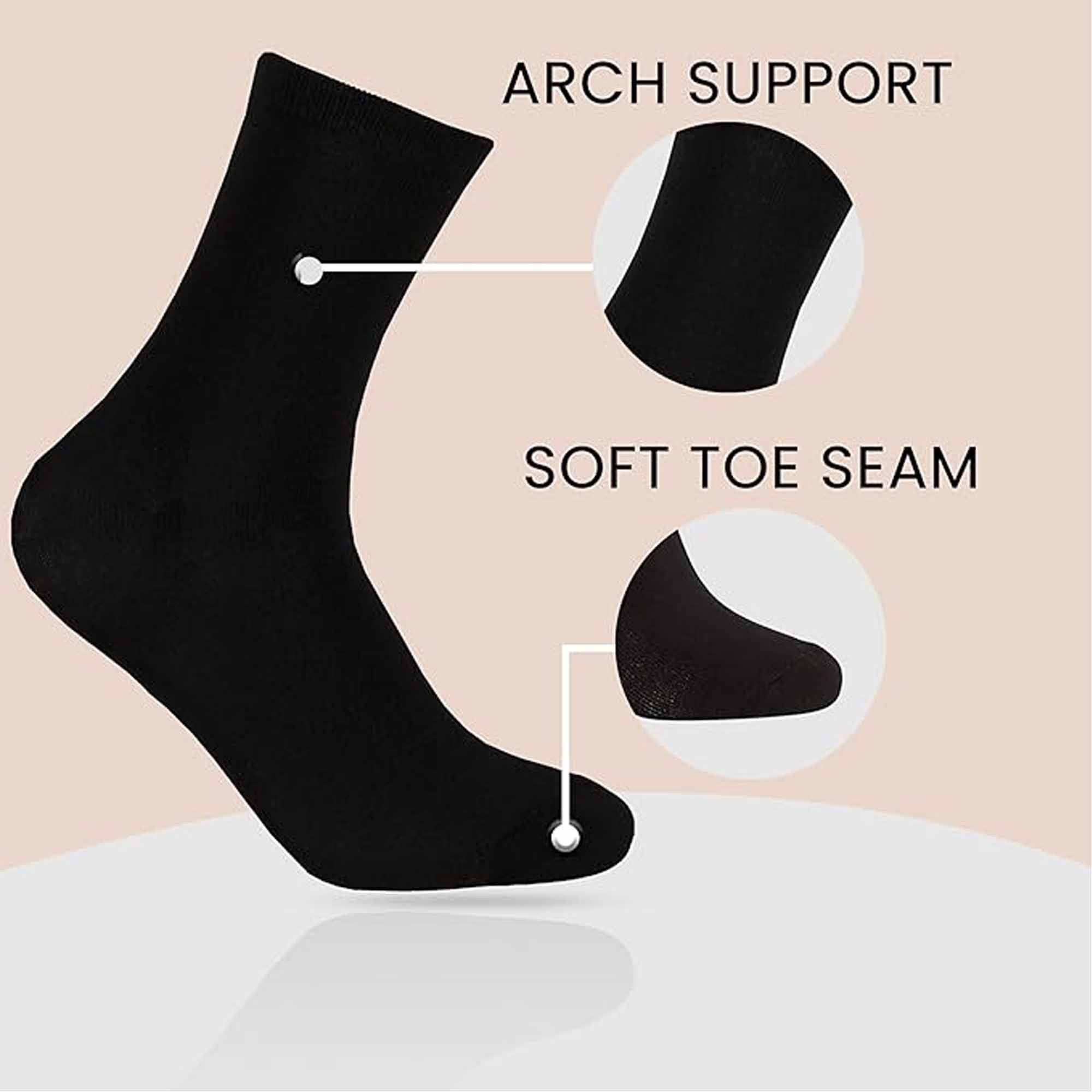 Sock Stack Women's Ankle Socks Black 10 Pairs Modal Cotton Breathable Moisture Wicking