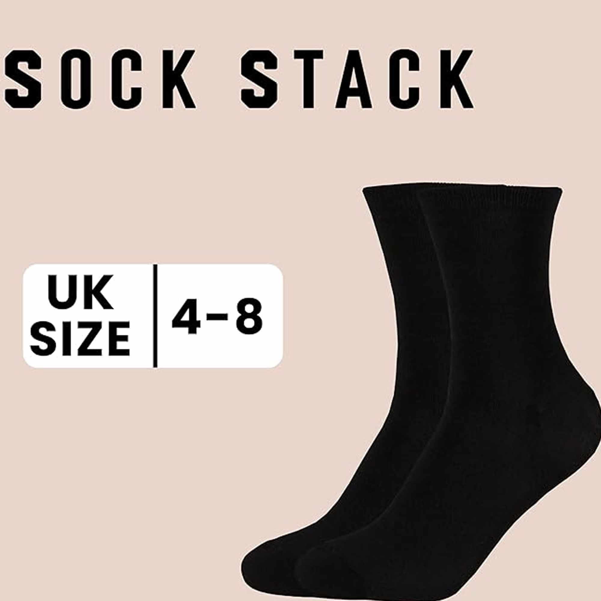 Sock Stack Women's Ankle Socks Black 10 Pairs Modal Cotton Breathable Moisture Wicking