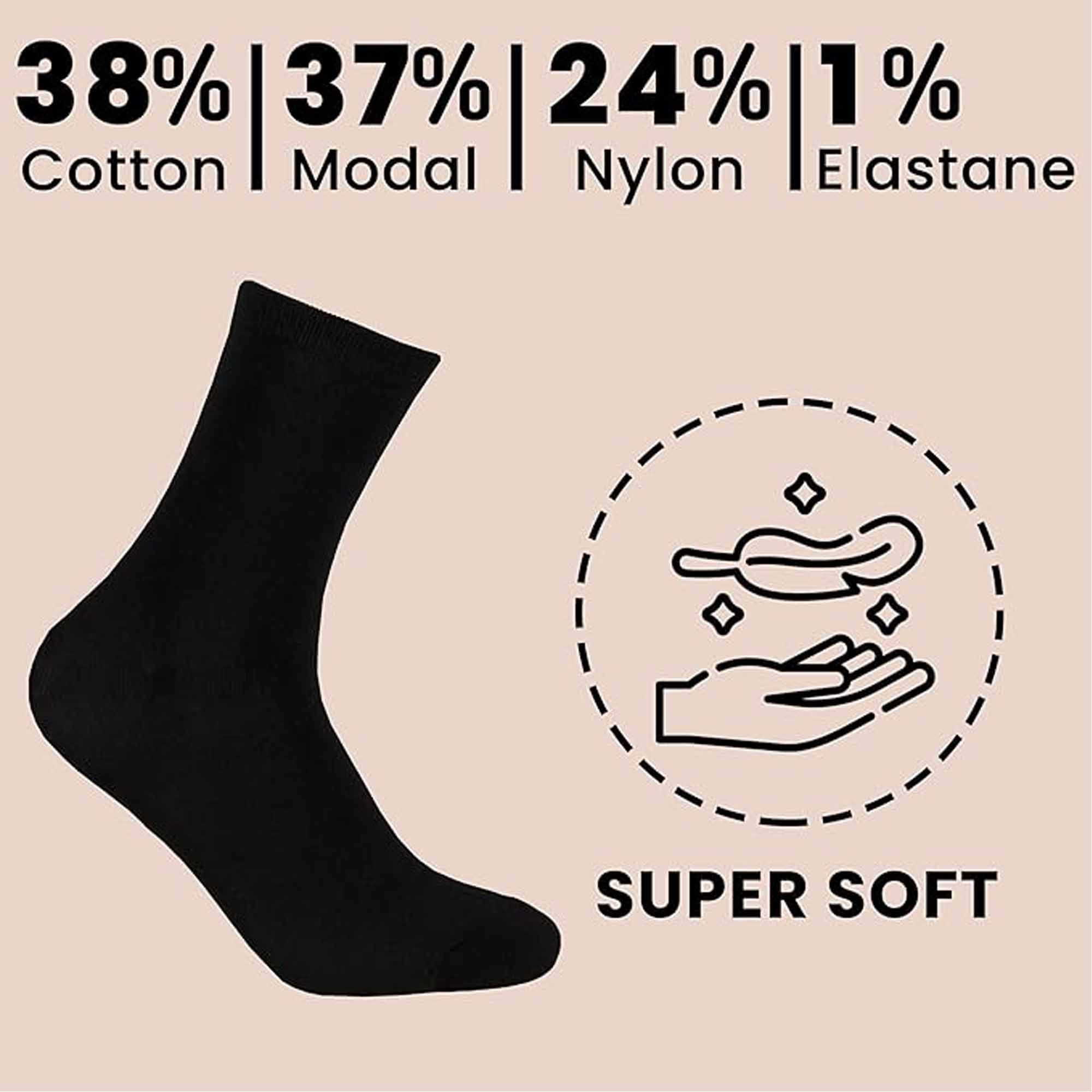Sock Stack Women's Ankle Socks Black 10 Pairs Modal Cotton Breathable Moisture Wicking