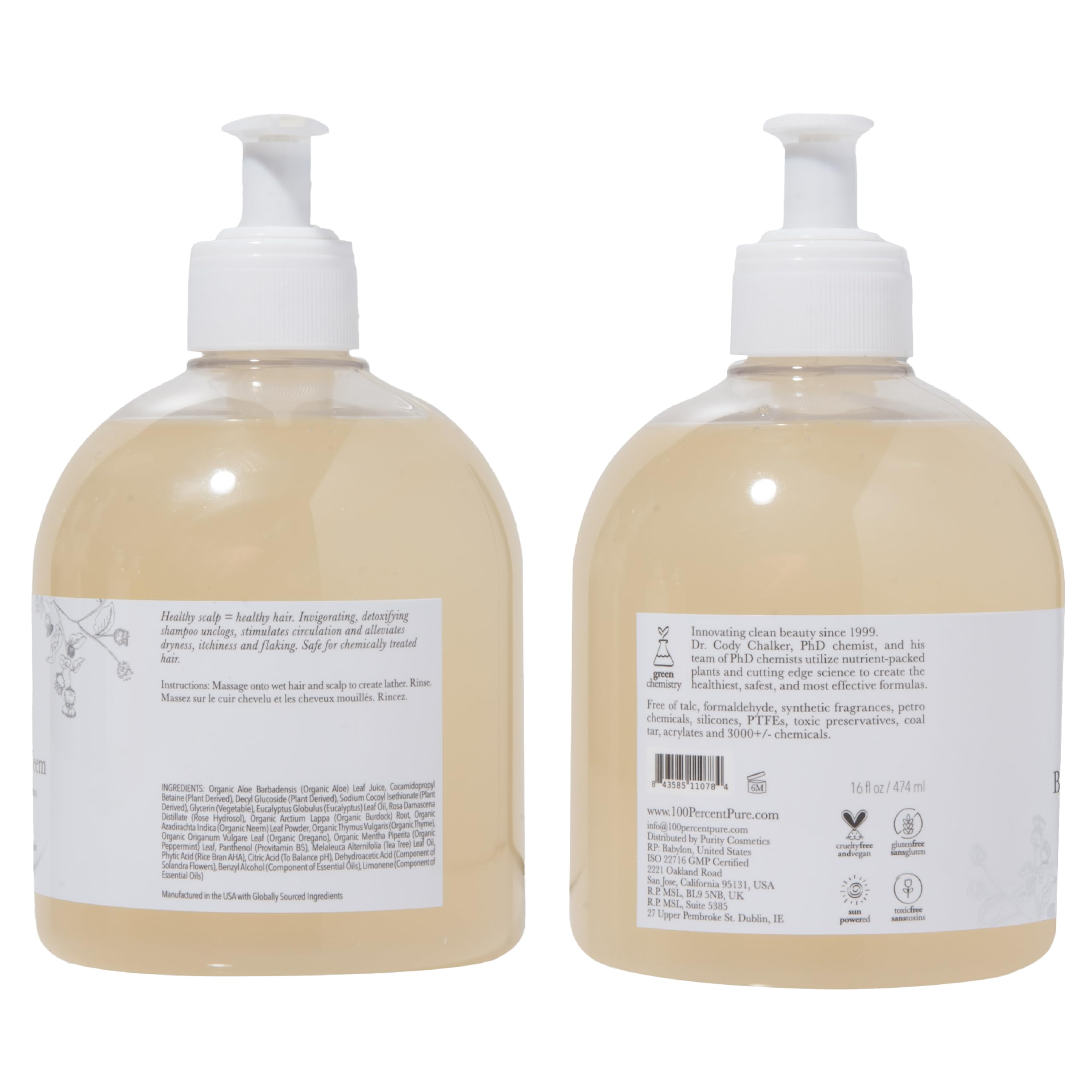 100% PURE Burdock & Neem Healthy Scalp Shampoo – For Dry, Itchy Scalp