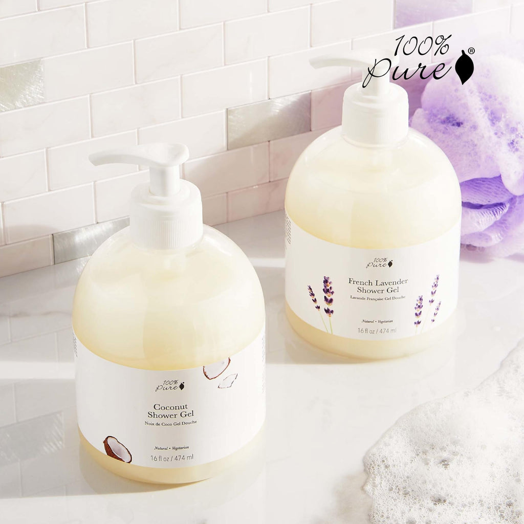 100% PURE Coconut Lime Shower Gel – Natural Hydrating Body Wash for All Skin Types (Gluten Free)