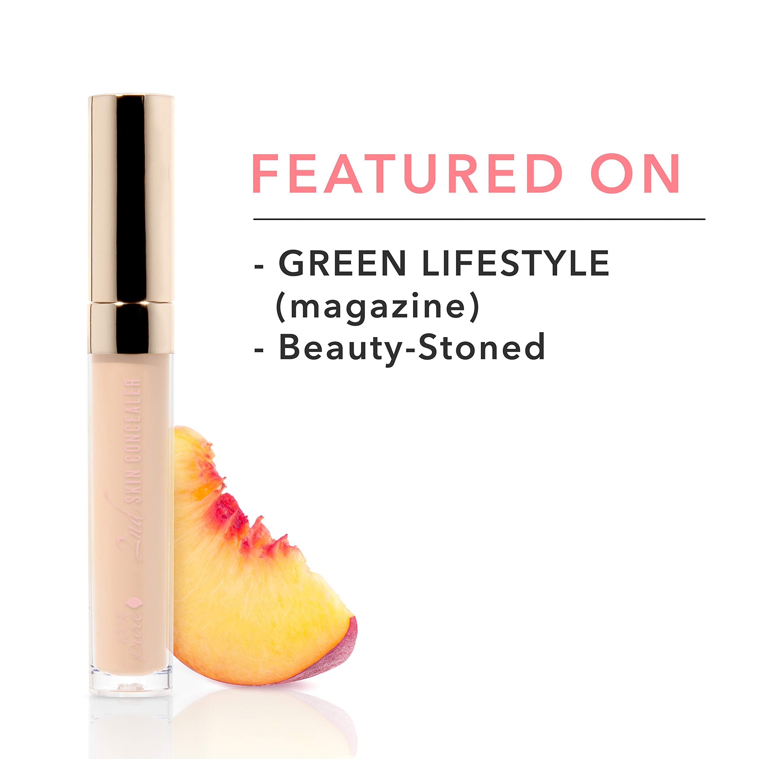 100% PURE 2nd Skin Concealer (Fruit Pigmented) Shade 1 – Full Coverage, Lightweight Vegan Concealer for Light Skin with Warm Gold Undertones