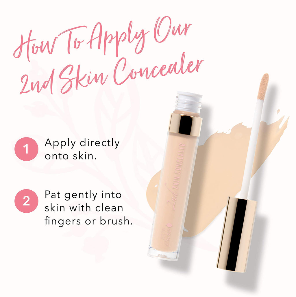 100% PURE 2nd Skin Concealer (Fruit Pigmented) Shade 1 – Full Coverage, Lightweight Vegan Concealer for Light Skin with Warm Gold Undertones