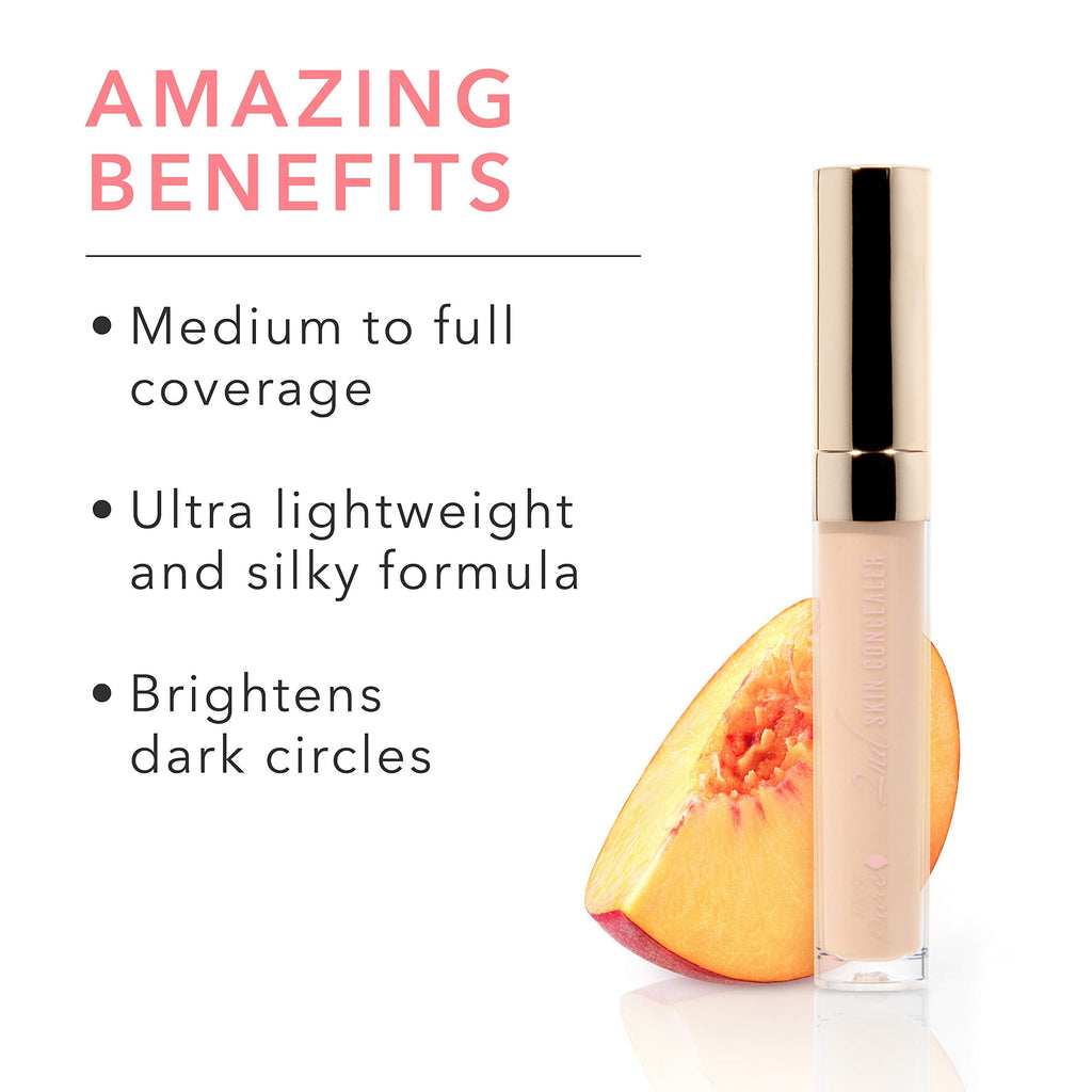 100% PURE 2nd Skin Concealer (Fruit Pigmented) Shade 1 – Full Coverage, Lightweight Vegan Concealer for Light Skin with Warm Gold Undertones