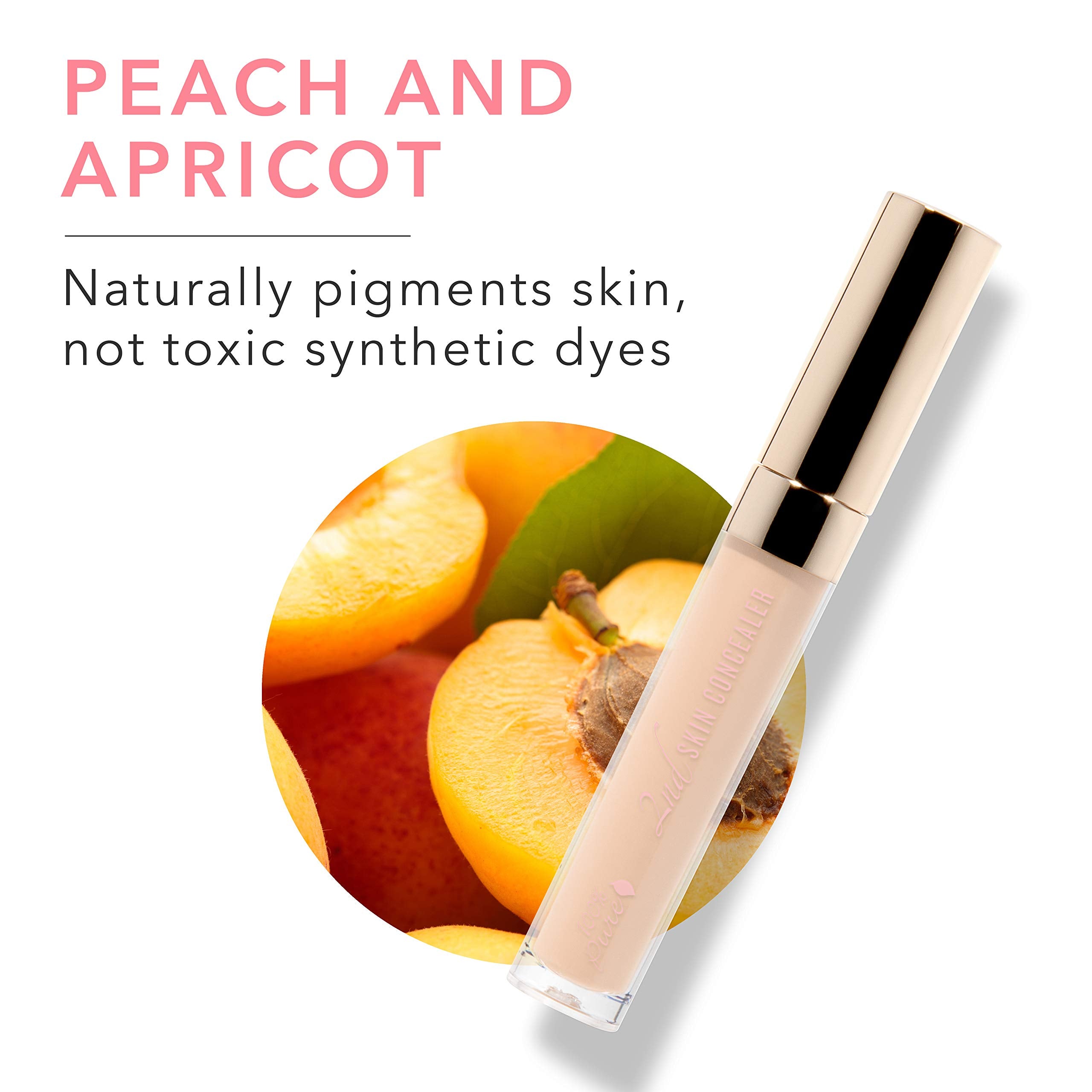 100% PURE 2nd Skin Concealer (Fruit Pigmented) Shade 1 – Full Coverage, Lightweight Vegan Concealer for Light Skin with Warm Gold Undertones