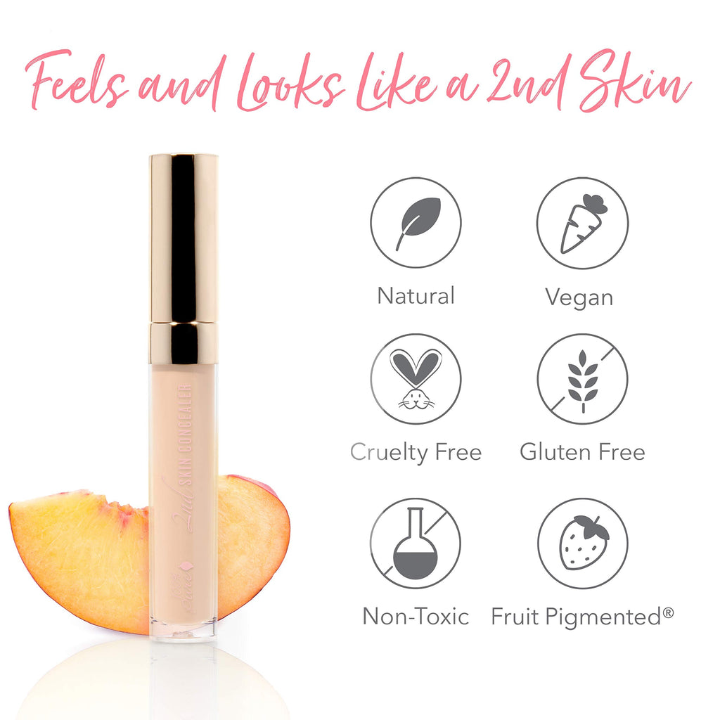 100% PURE 2nd Skin Concealer (Fruit Pigmented) Shade 1 – Full Coverage, Lightweight Vegan Concealer for Light Skin with Warm Gold Undertones