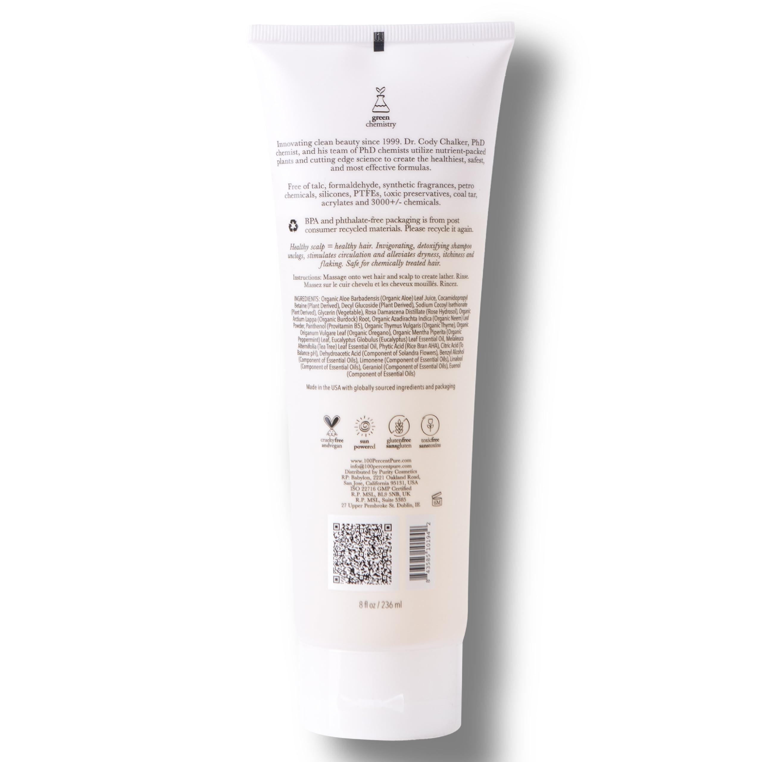 100% PURE Burdock & Neem Shampoo – Clarifying, Moisturizing Detox for Dry Scalp, 8 fl oz