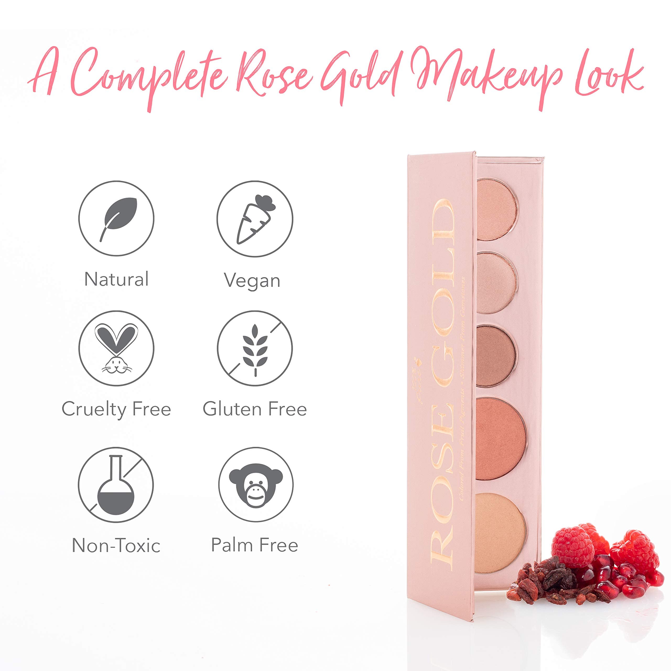 100% PURE Rose Gold Makeup Palette – All-In-One, Fruit Pigmented, Vegan