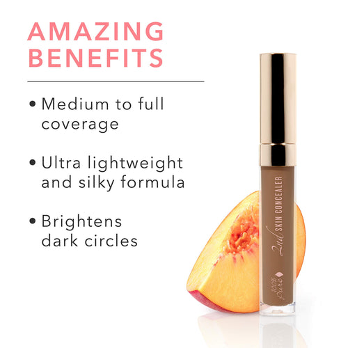100% Pure 2nd Skin Concealer Shade 7 – Full Coverage, Lightweight, Fruit-Pigmented, Vegan (Deep Skin, Cool-Neutral) - 0.17 fl oz