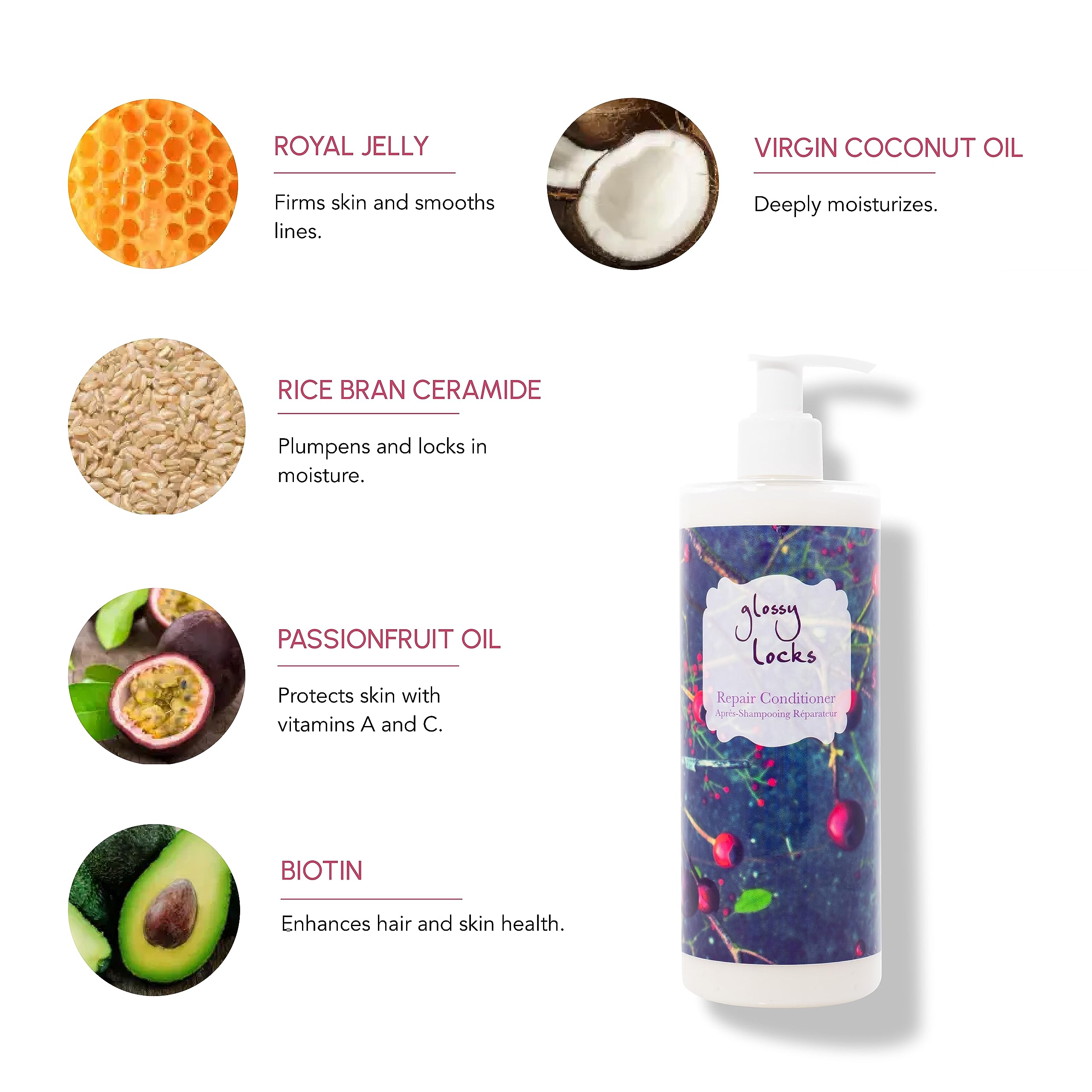 100% PURE Glossy Locks Repair Conditioner – Deep Moisture & Nourishing Treatment, 13.5 fl oz