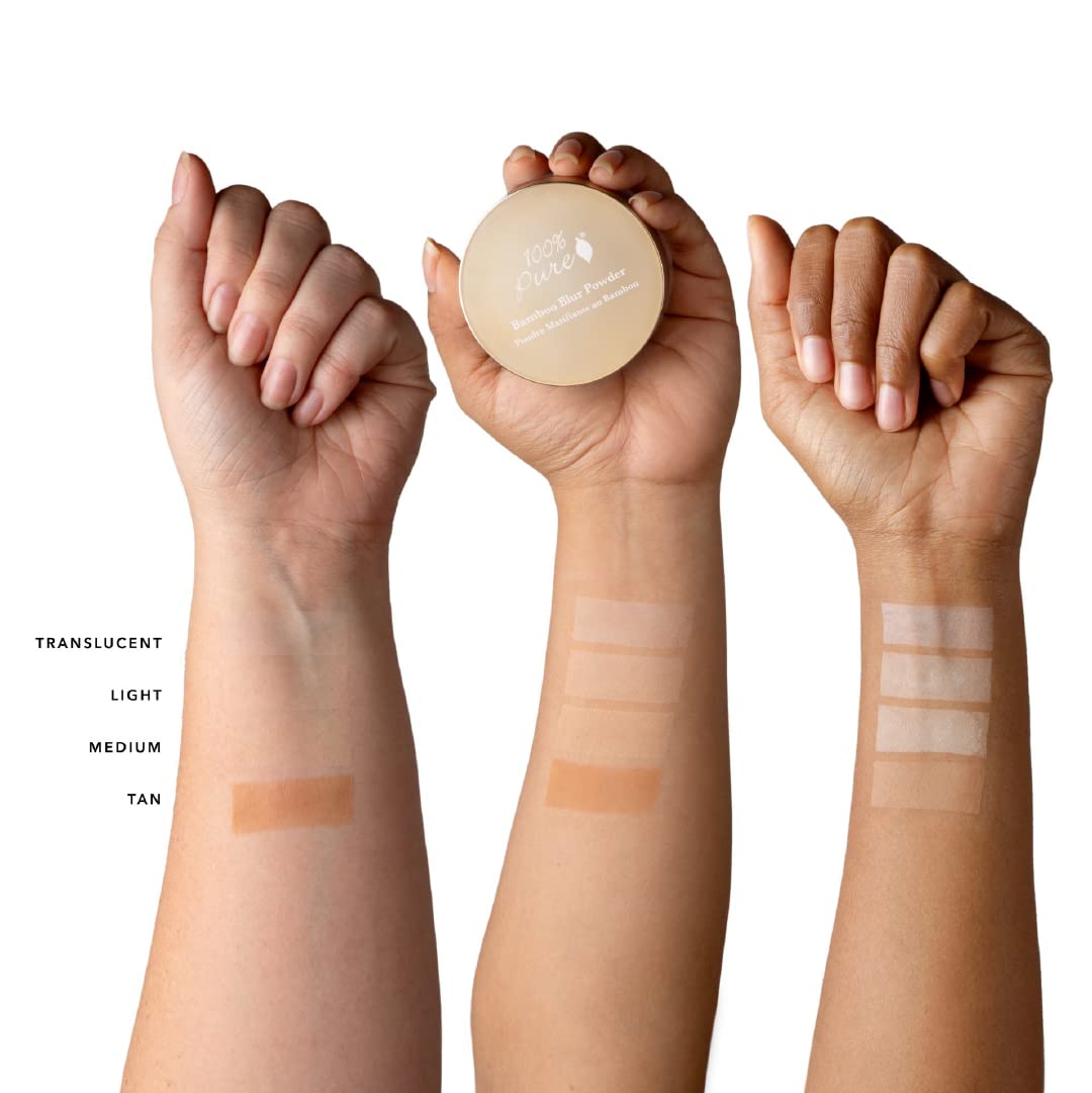 100% PURE Bamboo Blur Powder – Translucent Setting Powder, Oil Control, Vegan, 0.2 oz