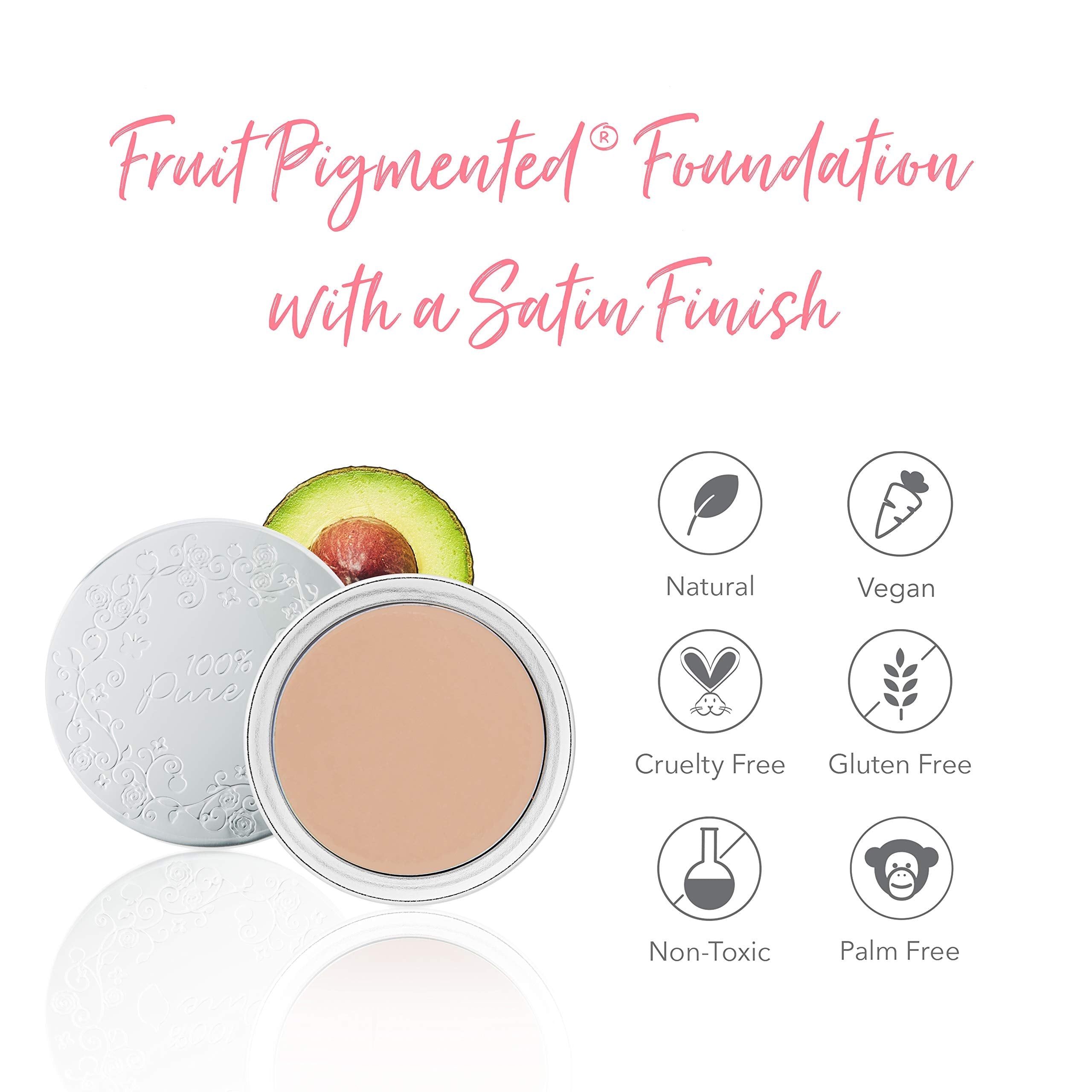 100% PURE Cream Foundation Concealer Sand – Matte, Hydrating, Vegan for Light/Medium Neutral Skin