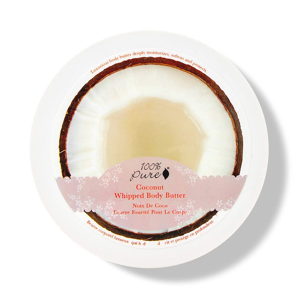 100% PURE Coconut Whipped Body Butter – Deep Hydration for Dry Skin, Vegan, 3.4 oz
