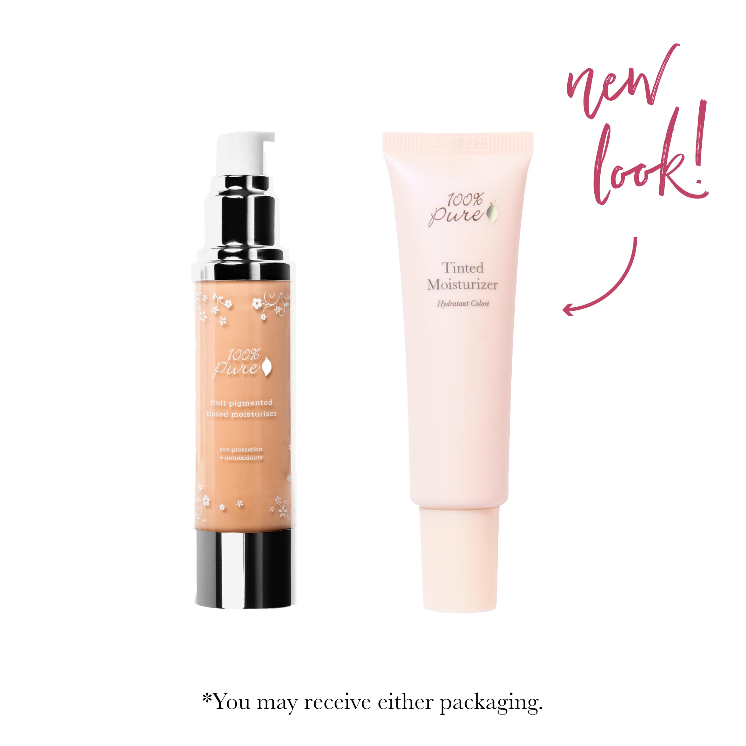 100% PURE Tinted Moisturizer White Peach – Light to Medium Coverage, Dewy Glow, Vegan