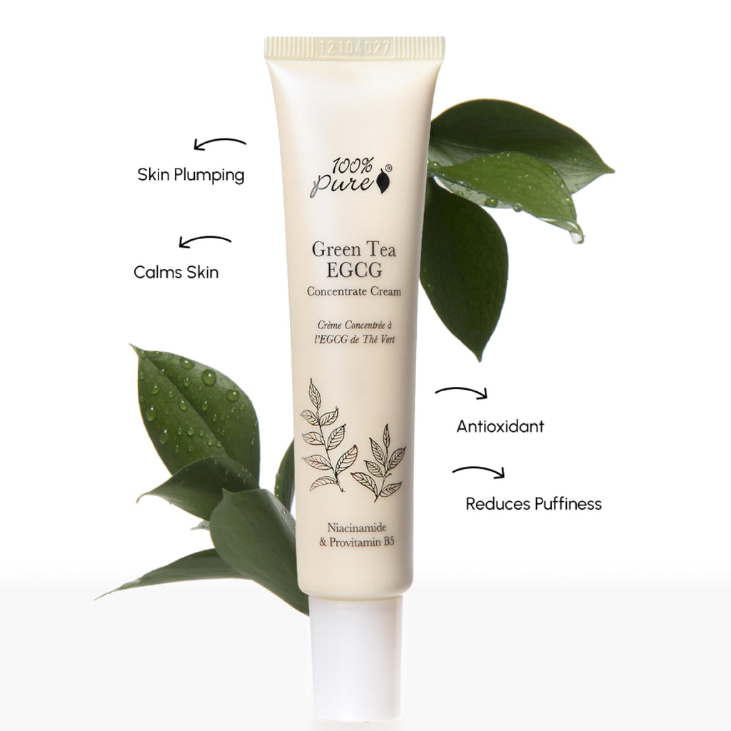 100% PURE Green Tea EGCG Concentrate Face Cream — Lightweight Hydrating Anti-Aging Moisturizer (1.4 oz)