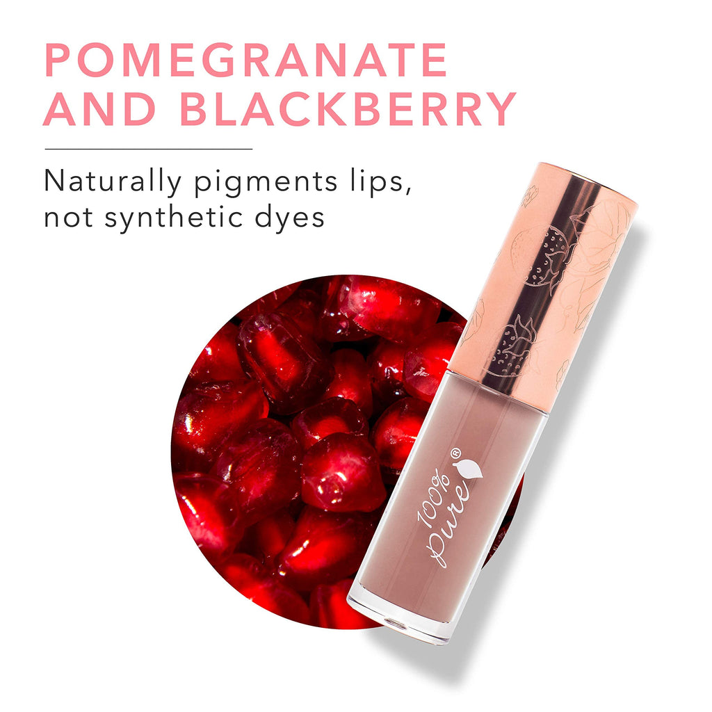 100% PURE Lip Gloss Pink Caramel – Fruit Pigmented, High Shine, Moisturizing