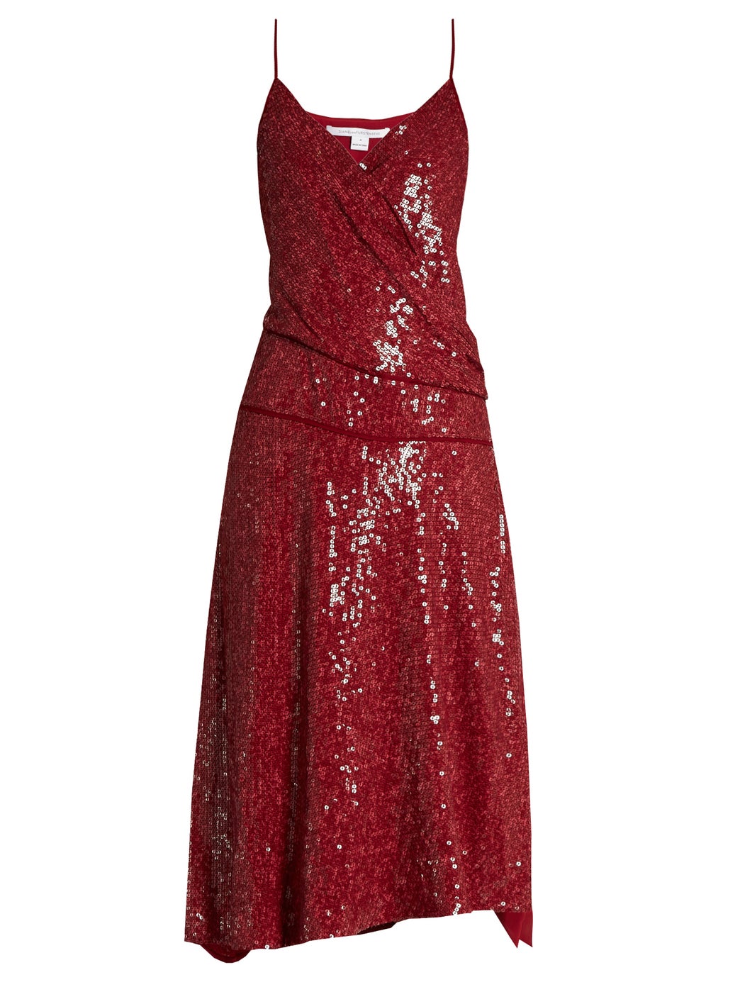 Diane Von Furstenberg DVF Brenndah Sequinned Red Dress