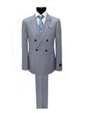 Grey Double Breasted Linen Suit