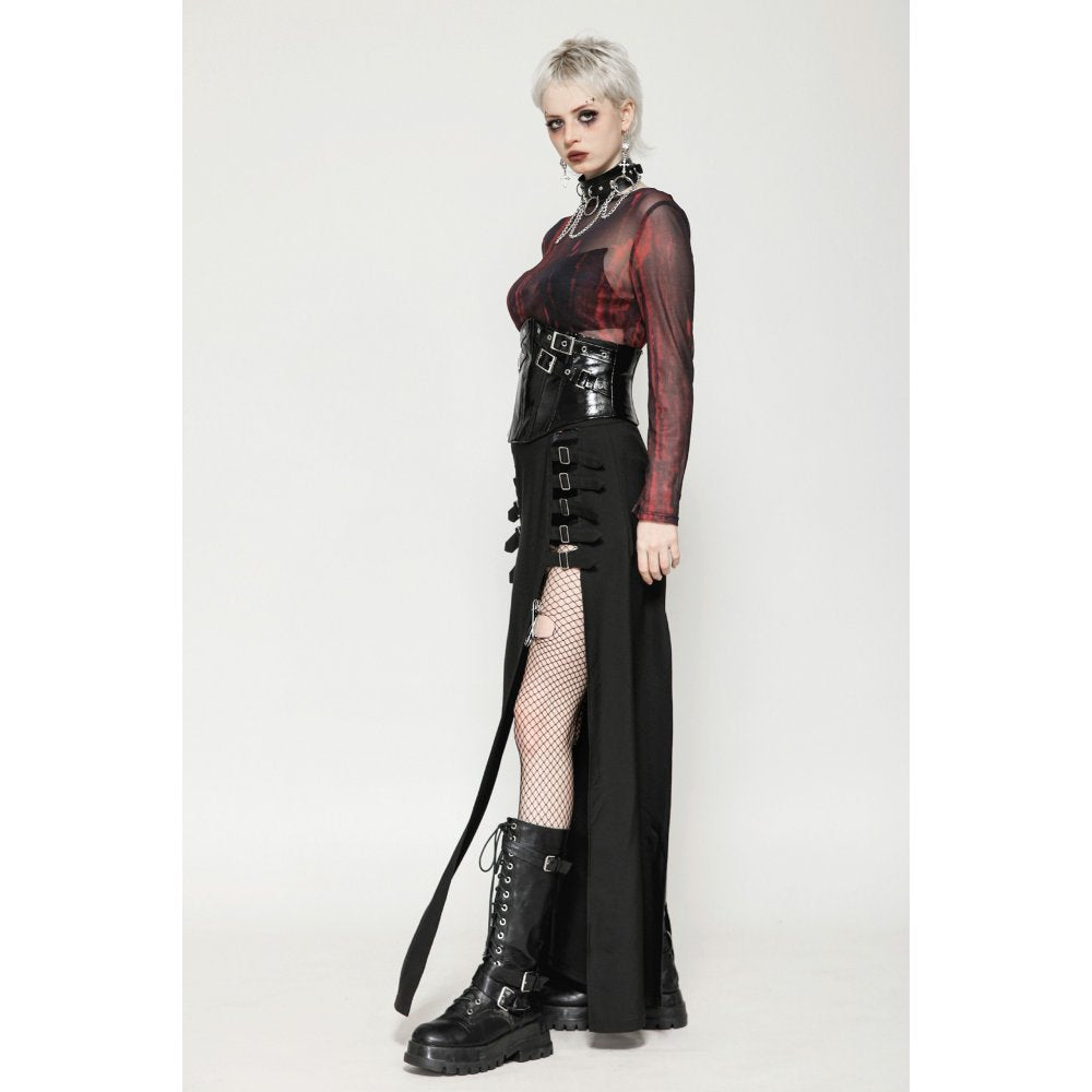 Dark in Lia Punk Love Patent Leather Waist Corset with Metal Accents - Size UK 18 Left Only!
